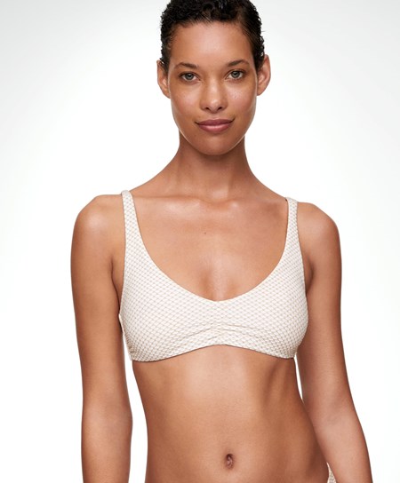 Oysho Halter Brooch Bikini Top Bianche | 18573-EJZO