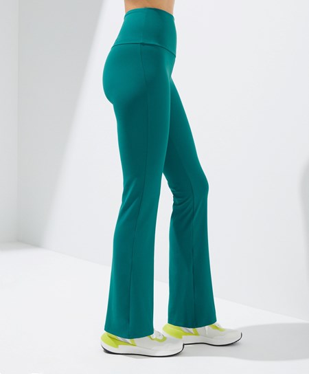 Oysho High-rise Comfortlux Flare Trousers Verdi | 53986-SQFK