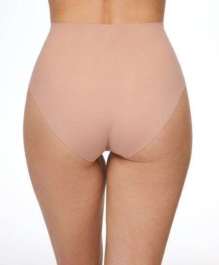 Oysho High-waisted Invisible Laser-cut Briefs Beige | 01982-DXUZ