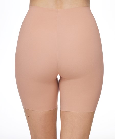 Oysho High-waisted Invisible Laser-cut Cycle Shorts Beige | 18957-UDBG