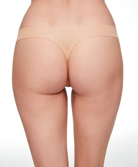 Oysho Invisible Cotone Perizoma Beige | 04136-EORT