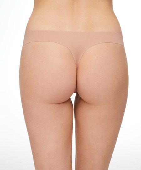 Oysho Invisible Laser-cut Hipster Perizoma Beige | 14903-IMNX