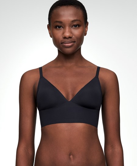 Oysho Invisible Laser-cut Triangle Bra Top With Low Back Nere | 72140-ZOKN