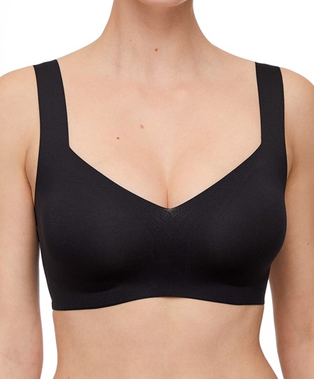 Oysho Invisible Laser-cut V-neck Bra Nere | 57360-TBNX