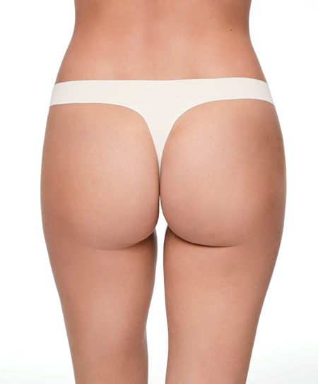 Oysho Invisible Polyamide Perizoma Pale Ecru | 83249-GJYE