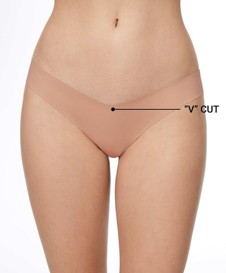 Oysho Invisible “v”-cut Perizoma Beige | 23581-HAXW