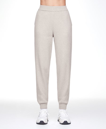 Oysho Knit Joggers Stone | 67241-JZSE