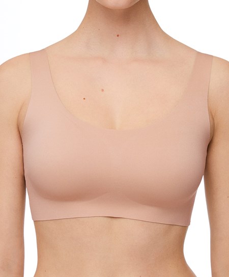 Oysho Laser-cut Invisible T-shirt Bra Top Beige | 13804-XUID