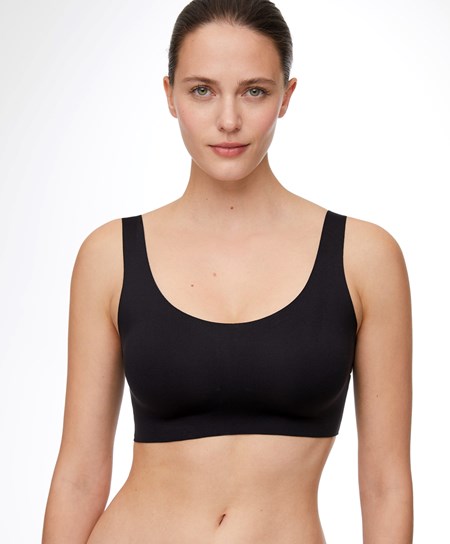 Oysho Laser-cut Invisible T-shirt Bra Top Nere | 46190-USGX