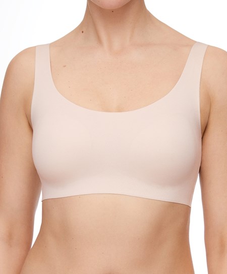 Oysho Laser-cut Invisible T-shirt Bra Top Almond | 57189-ZBFJ