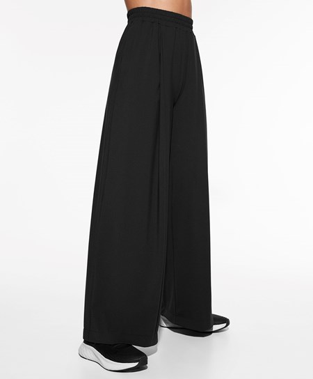 Oysho Light Touch Oversize Dritto-leg Trousers Nere | 08342-SFQM