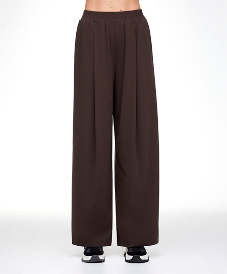 Oysho Light Touch Oversize Dritto-leg Trousers Marroni | 14572-WGUT