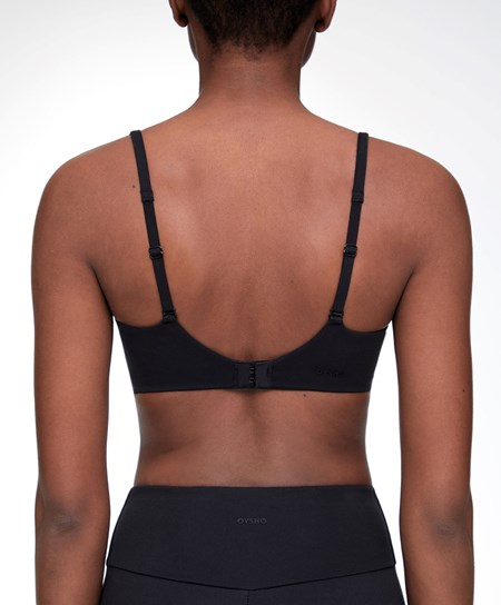 Oysho Light-support Sports Bra Nere | 48261-IKUR
