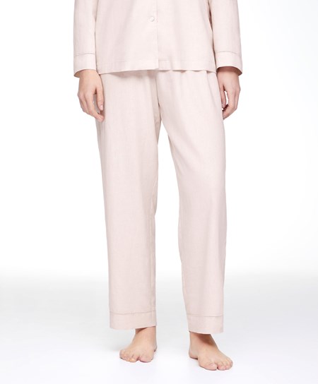 Oysho Linen Trousers Beige | 02968-CLTR