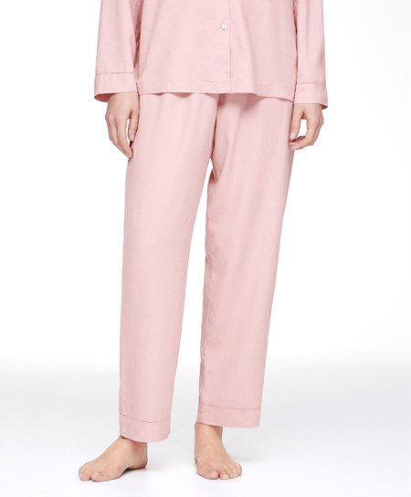 Oysho Linen Trousers Rosa | 74106-VRHN