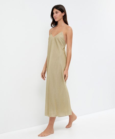 Oysho Long Metallic Thread Vestito Oro | 37259-FYAO