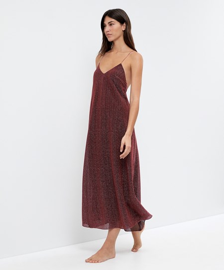 Oysho Long Metallic Thread Vestito Rosa | 08563-KJXD