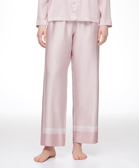 Oysho Long Satin Trousers Rosa | 16254-PZJF