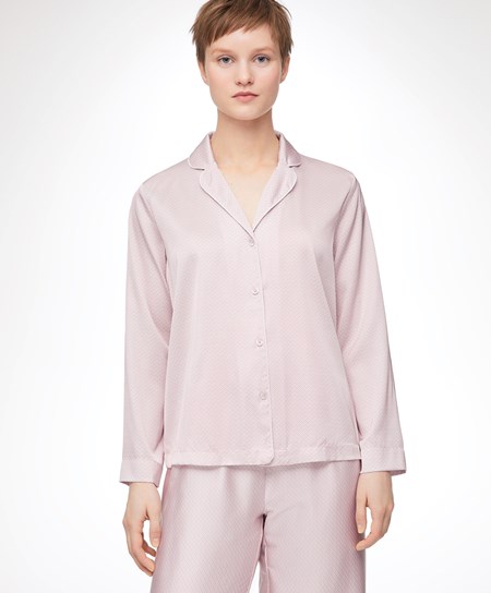 Oysho Long-sleeved Satin Shirt Rosa | 05913-PKZY