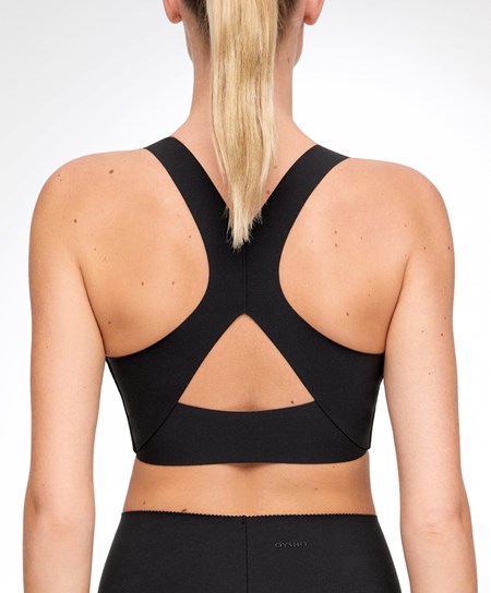Oysho Medium Support Compressive Sports Bra Nere | 79543-TEGU