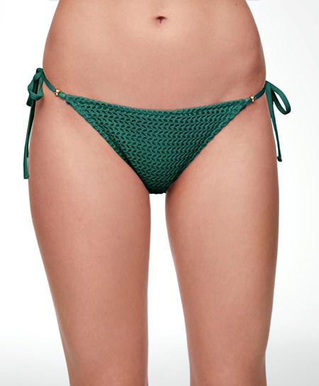 Oysho Medium-coverage Crochet Bikini Briefs With Ties Corallo | 74593-RCSK