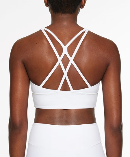 Oysho Medium-support Sports Bra With Cups Bianche | 05419-DNJL