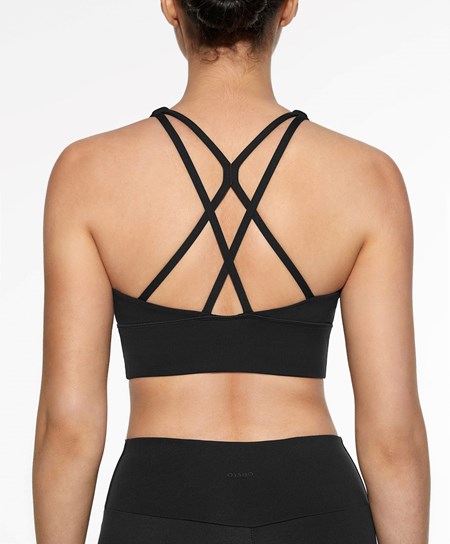 Oysho Medium-support Sports Bra With Cups Nere | 06819-CQAO