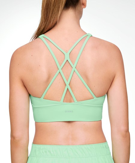 Oysho Medium-support Sports Bra With Cups Menta | 28540-GFVM