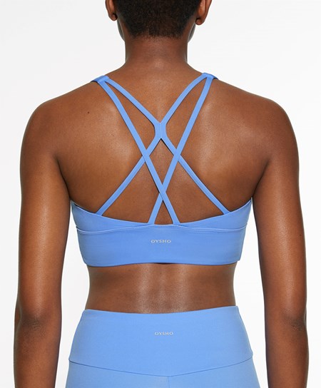 Oysho Medium-support Sports Bra With Cups Lavanda | 30247-AKFD