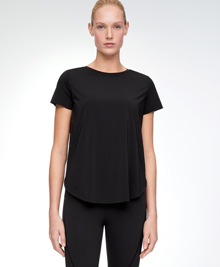 Oysho Microperforated Corta-sleeved Technical T-shirt Nere | 37581-GKML