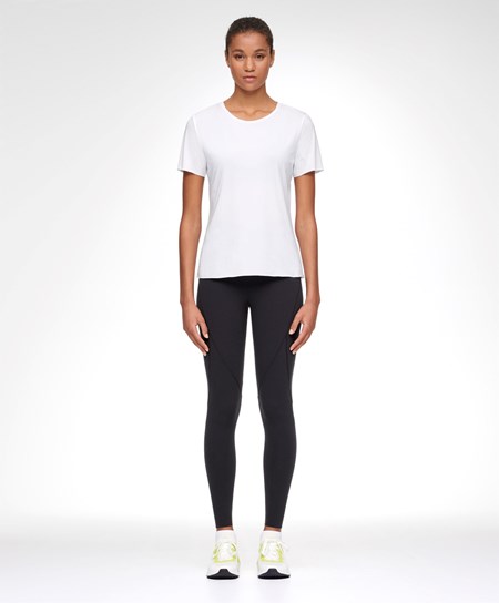 Oysho Microperforated Corta-sleeved Technical T-shirt Bianche | 93870-UBOV