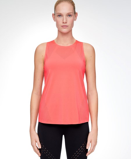Oysho Microperforated Technical Senza Maniche T-shirt Rosa | 06938-FKNZ