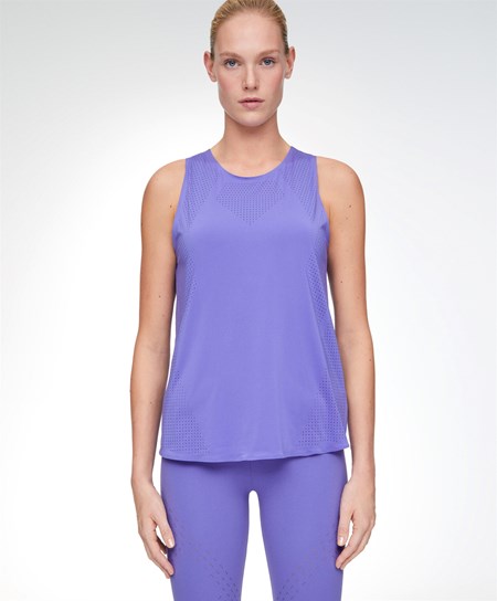 Oysho Microperforated Technical Senza Maniche T-shirt Violet | 39814-KDNS