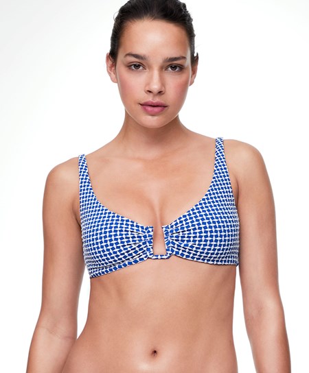 Oysho Mini Geometric Halter Bikini Top Blu | 53618-SEXU