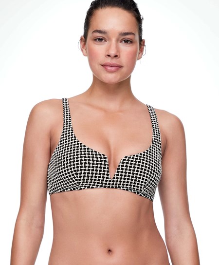 Oysho Mini Geometric Halter Bikini Top Nere | 87412-VEPZ