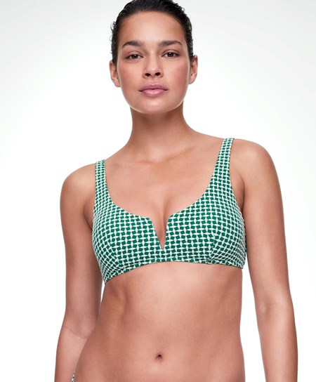 Oysho Mini Geometric Halter Bikini Top Verdi | 93876-JZOD