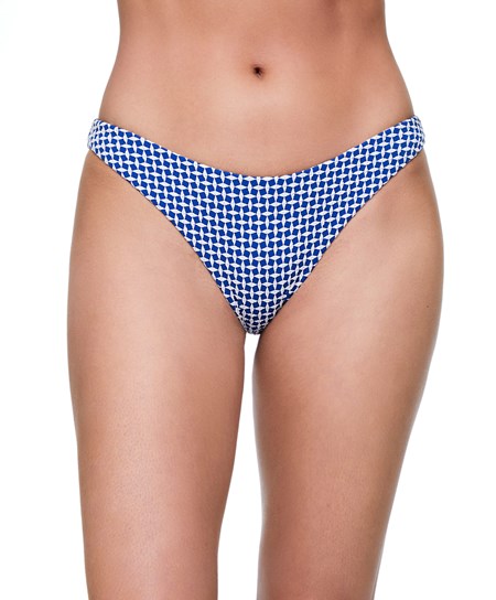 Oysho Mini Geometric Medium-coverage Bikini Briefs Blu | 83697-CGDA