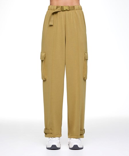Oysho Modal Cargo Trousers Verde Oliva | 41962-WLFY