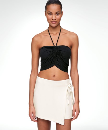 Oysho Modal Cinturino Top Nere | 38746-RMVK