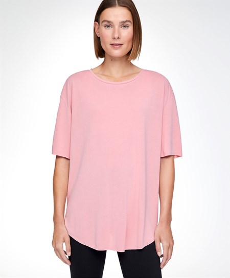 Oysho Modal Corta-sleeved T-shirt Rosa | 84769-WPZK