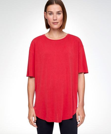 Oysho Modal Corta-sleeved T-shirt Rosse | 54678-LUTQ