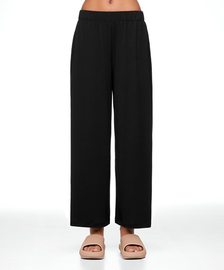 Oysho Modal Crop Trousers Nere | 62514-SMEC