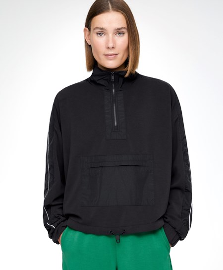 Oysho Modal/Nylon Side Band Sweatshirt Nere | 02574-UGER
