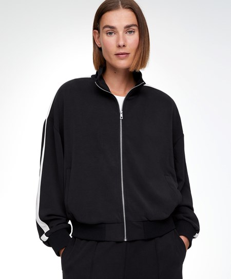 Oysho Modal Side Band Jacket Nere | 50314-OTWE