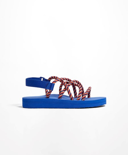 Oysho Multi-coloured Cord Beachwear Platforms Blu | 43816-VWOR