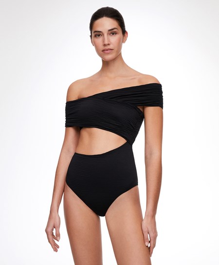 Oysho Off-shoulder Crossover Trikini Nere | 38219-ACWS