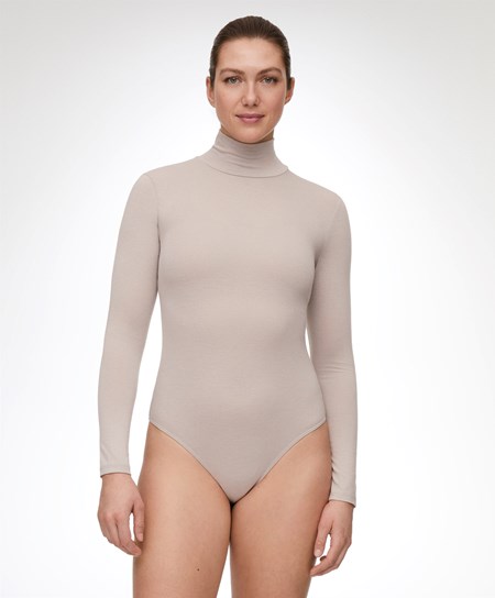 Oysho Outlast® Thermal High-neck Body Pale Taupe | 73845-TXWM