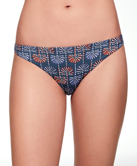 Oysho Palm Tree Medium-coverage Bikini Briefs Blu Scuro | 25493-SOAH