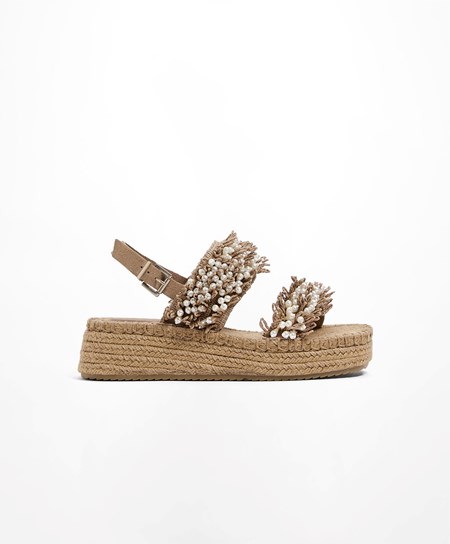 Oysho Pearl Wedges Marroni | 13596-TDFW