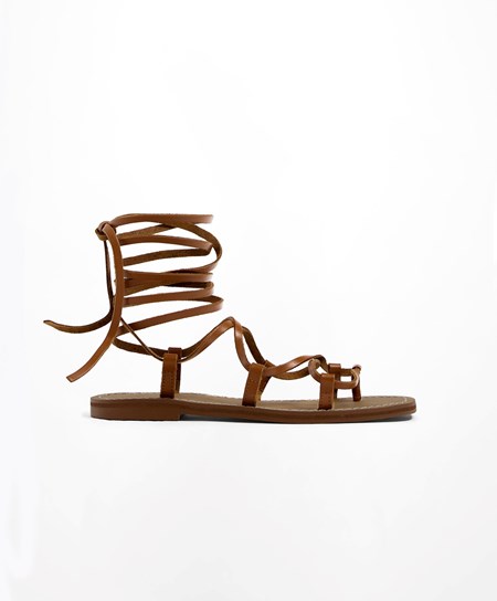 Oysho Pelle Roman Sandals Leather | 06821-GPFT